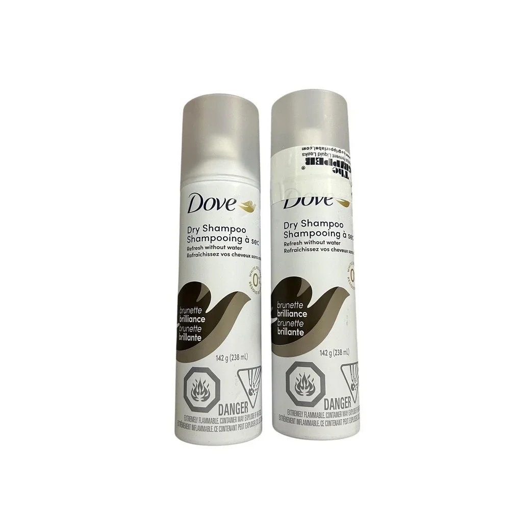 Dove Dry Shampoo Unisex 5oz Brown NEW Brunette Brilliance Lot of 2 142g 238mL